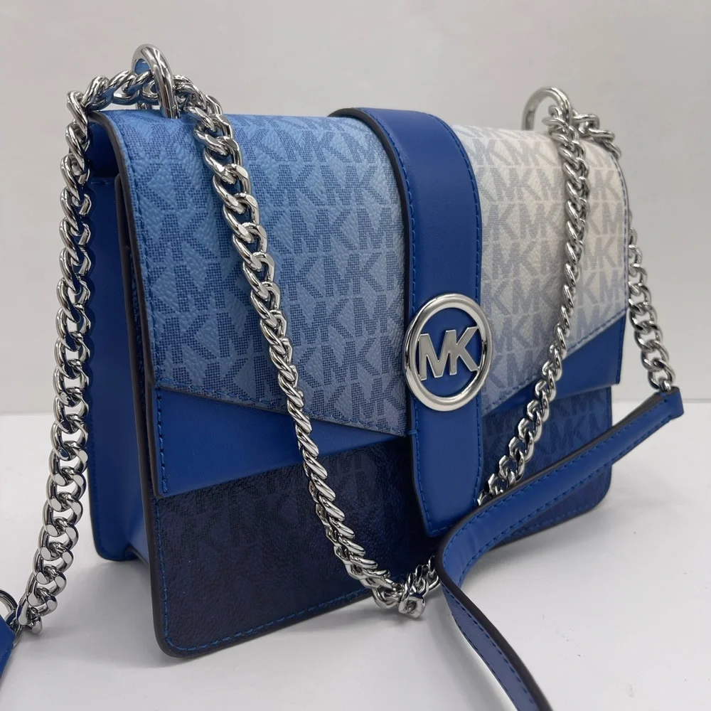 Michael Kors Greenwich Sm Ombré Color-Block Signature Logo Flap Crossbody XBODY - Picture 16 of 16